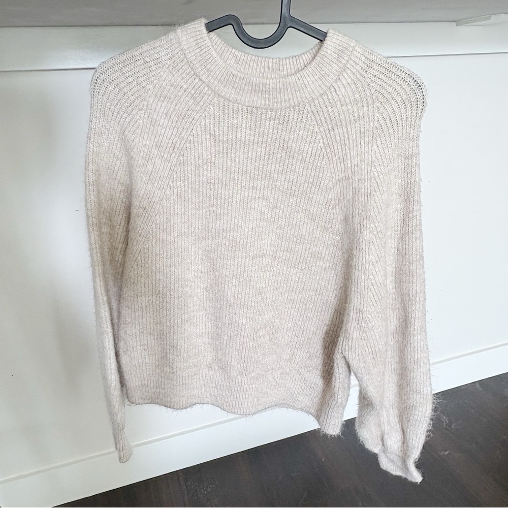 ASOS Design Crew Neck Sweater in Neutral, Size UK 4